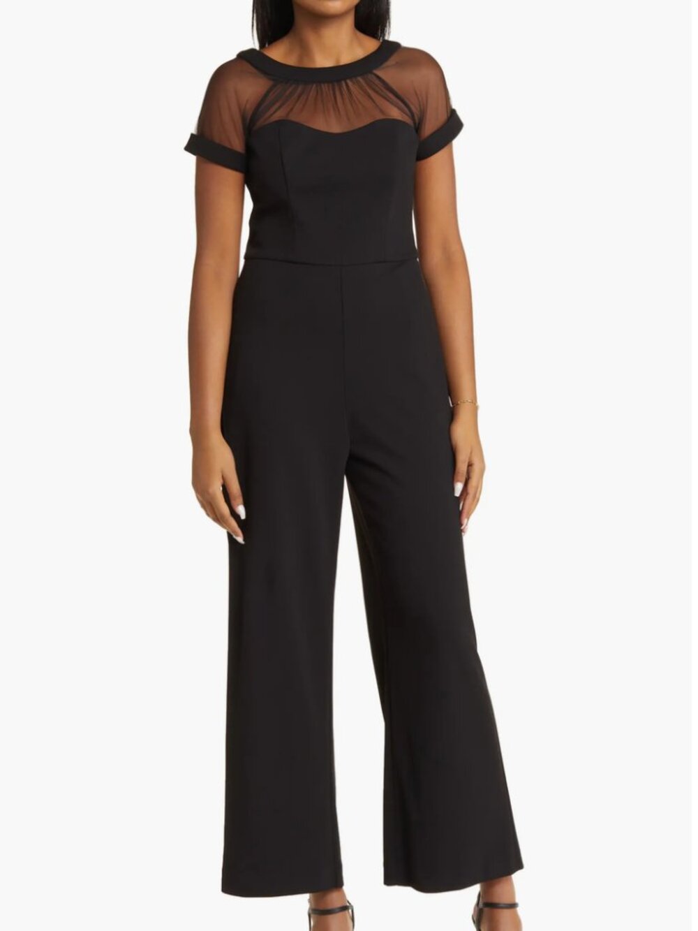 NWT Maggy London Illusion Black Jumpsuit